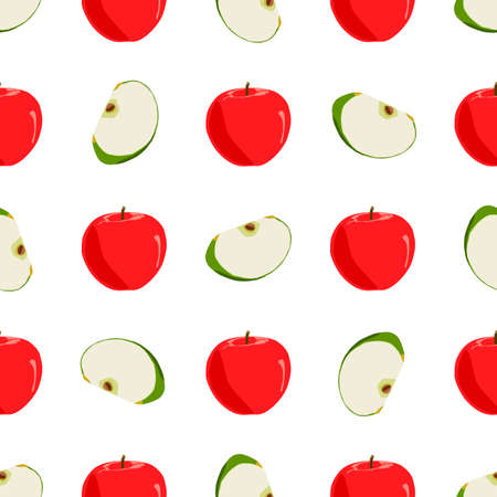 Illustration on theme big colored seamless apple, bright fruit pattern for seal. Fruit pattern consisting of beautiful seamless repeat apple. Simple colorful pattern fruit from seamless beauty apple.のイラスト素材