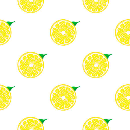 Illustration on theme big colored seamless yellow lemon, bright fruit pattern for seal. Fruit...