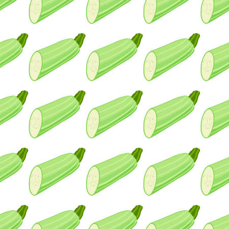 Illustration on theme of bright pattern zucchini, vegetable squash for seal. Vegetable pattern consisting of beautiful zucchini, many squash. Simple colorful vegetable pattern from squash zucchini.のイラスト素材