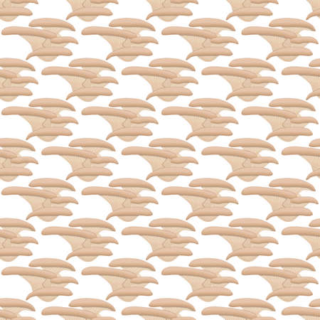 Illustration on theme of bright pattern mushroom, vegetable brown oyster for seal. Vegetable pattern consisting of beautiful mushroom, many oyster. Simple vegetable pattern from oyster tasty mushroom.のイラスト素材