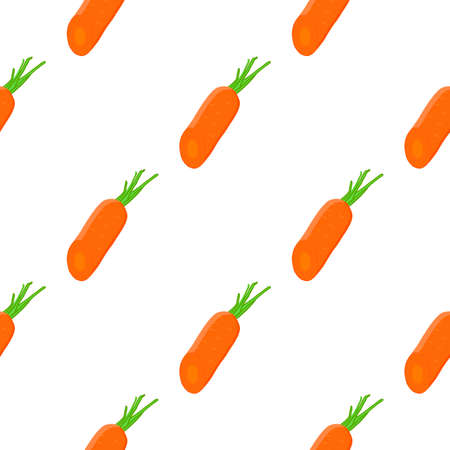 Illustration on theme of bright pattern yellow carrot, vegetable root for seal. Vegetable pattern consisting of beautiful carrot, many plant root. Simple colorful vegetable pattern from root carrot.のイラスト素材