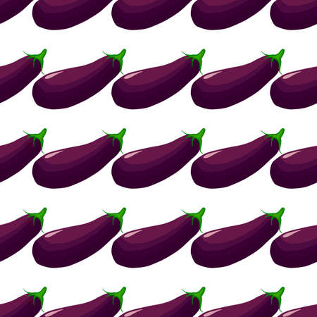 Illustration on theme of pattern eggplant, vegetable aubergine for seal. Vegetable pattern consisting of beautiful eggplant, many aubergine. Simple colorful vegetable pattern from aubergine eggplant.のイラスト素材