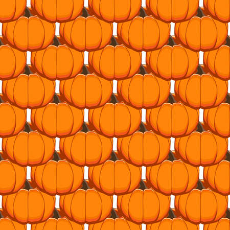 Illustration on theme of bright pattern yellow pumpkin, vegetable gourd for seal. Vegetable pattern consisting of beautiful pumpkin, many gourd. Simple colorful vegetable pattern from gourd pumpkin.のイラスト素材