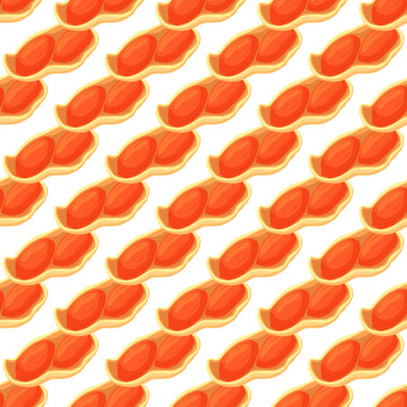 Illustration on theme big pattern identical types peanut, nut equal size. Peanut pattern consisting of natural nut for colored print on wallpaper. Abstract colorful pattern from many yummy nut peanut.のイラスト素材