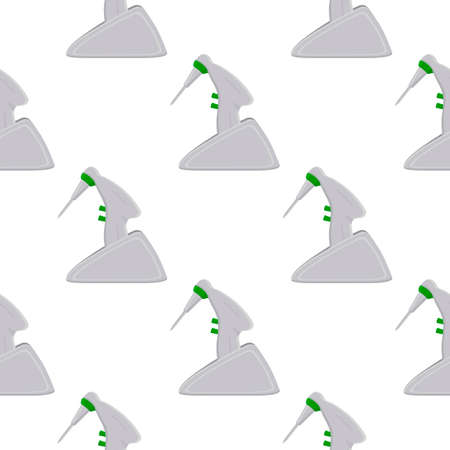 Abstract seamless medical pipette, dropper for laboratory on white background. Pattern dropper consisting of many identical glass laboratory medical pipette. Medical pipette it dropper from laboratoryのイラスト素材
