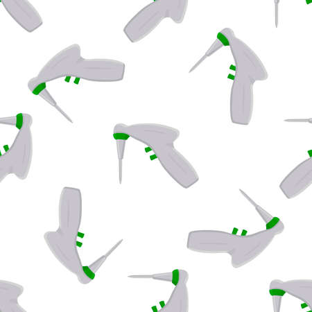 Abstract seamless medical pipette, dropper for laboratory on white background. Pattern dropper consisting of many identical glass laboratory medical pipette. Medical pipette it dropper from laboratoryのイラスト素材