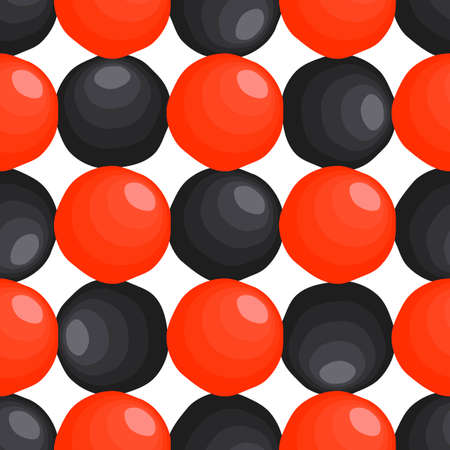 Illustration on theme big pattern identical types fish caviar, egg equal size. Egg pattern consisting of fresh fish caviar for colored print on wallpaper. Abstract egg pattern from many fish caviar.のイラスト素材