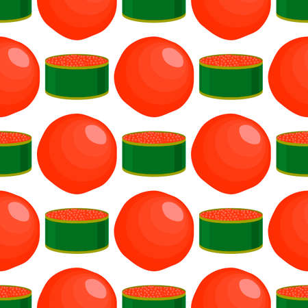 Illustration on theme big pattern identical types fish caviar, egg equal size. Egg pattern consisting of fresh fish caviar for colored print on wallpaper. Abstract egg pattern from many fish caviar.のイラスト素材