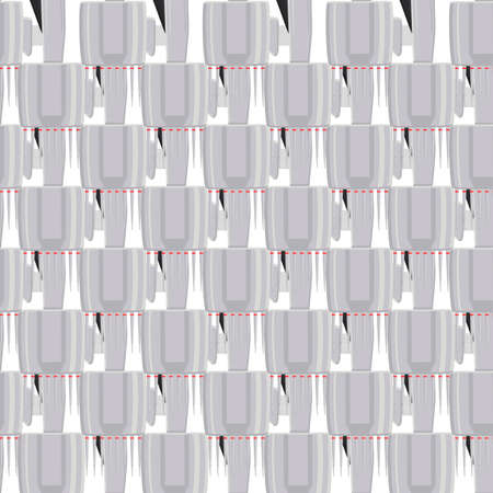 Abstract seamless medical pipette, dropper for laboratory on white background. Pattern dropper consisting of many identical glass laboratory medical pipette. Medical pipette it dropper from laboratoryのイラスト素材