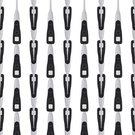 Abstract seamless medical pipette, dropper for laboratory on white background. Pattern dropper consisting of many identical glass laboratory medical pipette. Medical pipette it dropper from laboratoryのイラスト素材