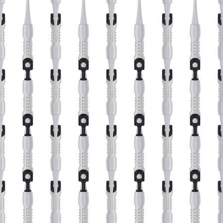 Abstract seamless medical pipette, dropper for laboratory on white background. Pattern dropper...