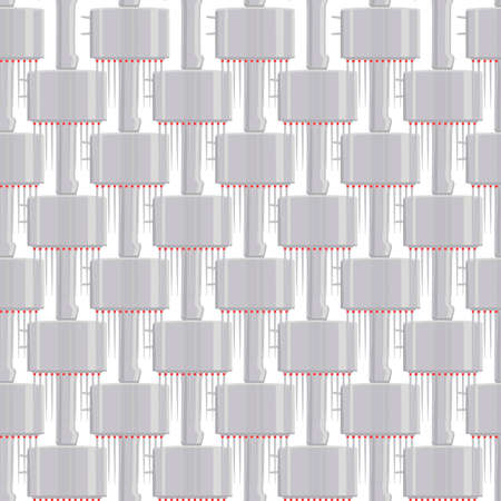 Abstract seamless medical pipette, dropper for laboratory on white background. Pattern dropper consisting of many identical glass laboratory medical pipette. Medical pipette it dropper from laboratoryのイラスト素材