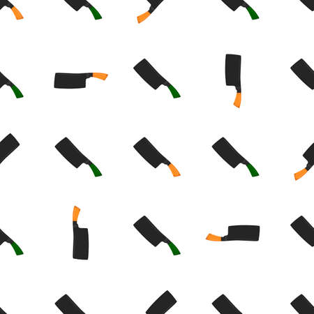 Illustration on theme pattern steel axes with wooden handle, metal ax for hunting. Big kit ax consisting of many identical axes on white background. Forged axes it main male accessory, ax for survivalのイラスト素材