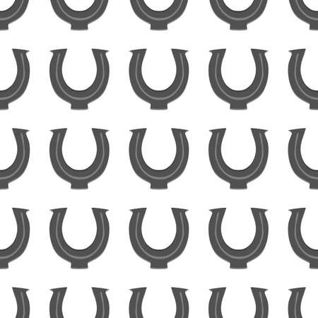 Illustration on theme Irish holiday St Patrick day, seamless horseshoes. Pattern St Patrick day consisting of identical horseshoes on white background. Horseshoes it main accessory for St Patrick day.のイラスト素材