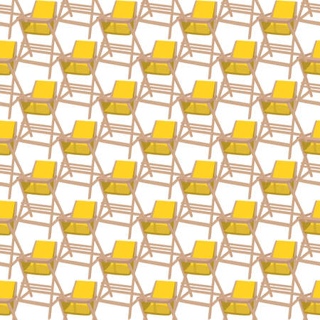 Illustration on theme colorful modern child high chair for baby feeding. Drawing consisting of collection colored layouts child chair on high legs. Kit stylish child accessory it bright high chair.のイラスト素材