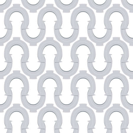 Illustration on theme Irish holiday St Patrick day, seamless horseshoes. Pattern St Patrick day consisting of identical horseshoes on white background. Horseshoes it main accessory for St Patrick day.のイラスト素材