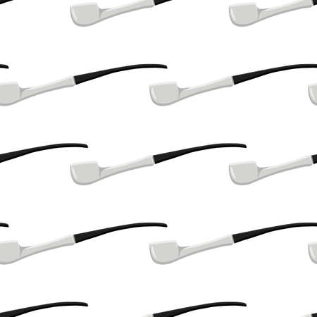 Illustration on theme many identical seamless types smoke pipes different size for tobacco. Pipe pattern consisting of color collection accessory of smoke tobacco. Tobacco smoke pipe to damage health.のイラスト素材