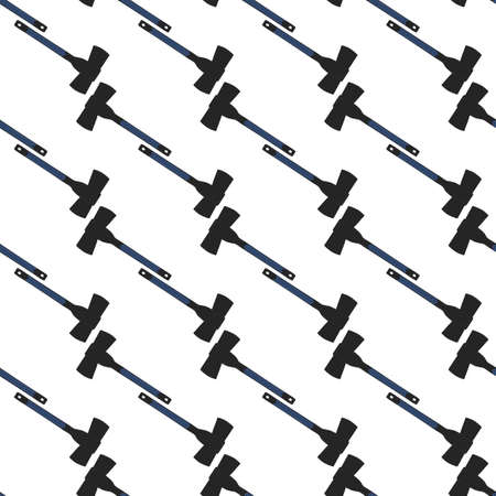 Illustration on theme pattern steel axes with wooden handle, metal ax for hunting. Big kit ax consisting of many identical axes on white background. Forged axes it main male accessory, ax for survivalのイラスト素材