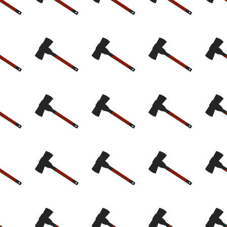 Illustration on theme pattern steel axes with wooden handle, metal ax for hunting. Big kit ax consisting of many identical axes on white background. Forged axes it main male accessory, ax for survivalのイラスト素材