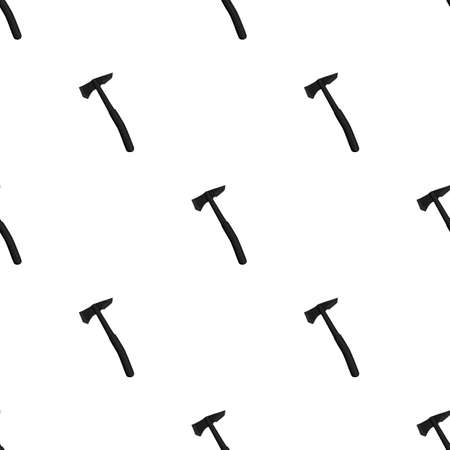 Illustration on theme pattern steel axes with wooden handle, metal ax for hunting. Big kit ax consisting of many identical axes on white background. Forged axes it main male accessory, ax for survivalのイラスト素材