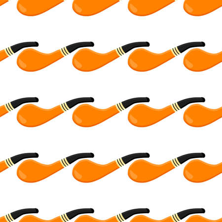 Irish holiday St Patrick day, seamless orange smoking pipes. Pattern St Patrick day consisting of many identical smoking pipes on white background. Smoking pipes it main accessory for St Patrick day.のイラスト素材