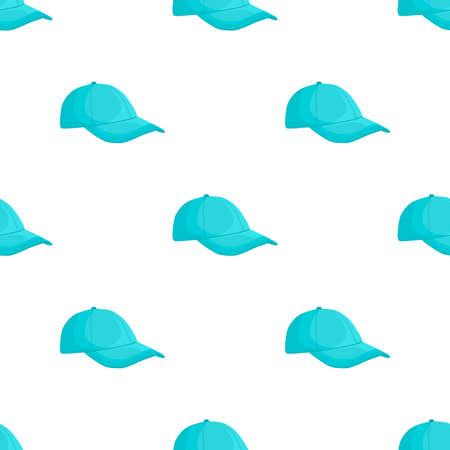 Illustration on theme pattern hats baseball, beautiful caps in white background. Caps pattern consisting of collection hats baseball for wearing. Pattern of design hats, caps baseball for weather.のイラスト素材