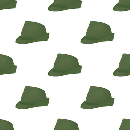 Illustration on theme colored pattern hats fedora, beautiful caps in white background. Caps pattern consisting of collection hats fedora for wearing. Pattern of design hats, caps fedora for weather.のイラスト素材