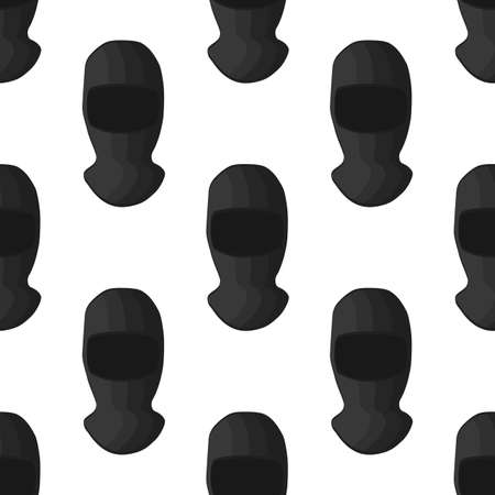 Illustration on theme pattern hats balaclava, beautiful caps in white background. Caps pattern consisting of collection hats balaclava for wearing. Pattern of design hats, caps balaclava for weather.のイラスト素材