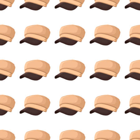 Illustration on theme colored pattern hats visor, beautiful caps in white background. Caps pattern consisting of collection hats visor for wearing. Pattern of design hats, caps visor for weather.のイラスト素材