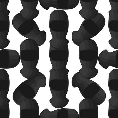 Illustration on theme pattern hats balaclava, beautiful caps in white background. Caps pattern consisting of collection hats balaclava for wearing. Pattern of design hats, caps balaclava for weather.のイラスト素材
