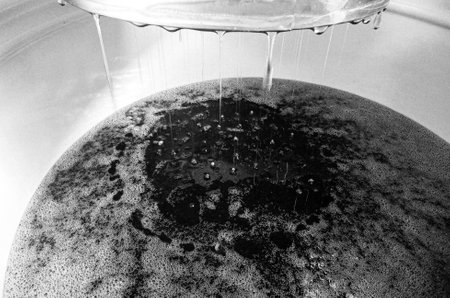 Drop of bee honey drip from hexagonal honeycombs filled with liquid nectar, honeycombs summer...