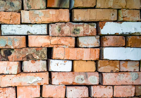 Beautiful texture old brick from big wall block, natural structure close up, photography consisting of texture old brick out large wall block, decorative texture old brick on wall block for wallpaperの写真素材