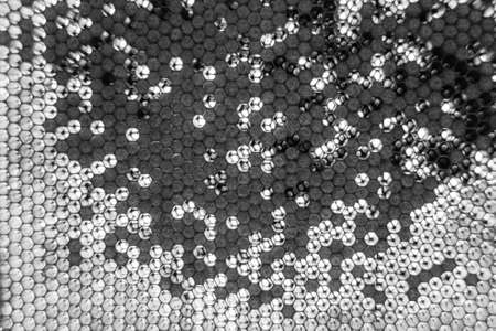 Drop of bee honey drip from hexagonal honeycombs filled with golden nectar, honeycombs summer...