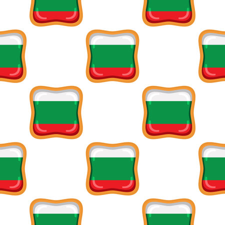 Pattern cookie with flag country Bulgaria in tasty biscuit, pattern cookie consist of flag country Bulgaria on natural biscuit, fresh biscuit cookie with flag country Bulgaria it pattern sweet foodのイラスト素材
