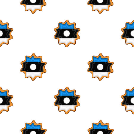 Pattern cookie with flag country Estonia in tasty biscuit, pattern cookie consist of flag country Estonia on natural biscuit, fresh biscuit cookie with flag country Estonia it new pattern sweet foodのイラスト素材