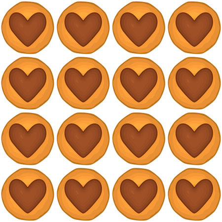 Pattern homemade cookie different taste in pastry biscuit, pattern cookie consist of collectible natural tasty food biscuit it pastry accessory, pattern pastry biscuit from sweet cookie to breakfastのイラスト素材