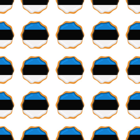 Pattern cookie with flag country Estonia in tasty biscuit, pattern cookie consist of flag country Estonia on natural biscuit, fresh biscuit cookie with flag country Estonia it new pattern sweet foodのイラスト素材