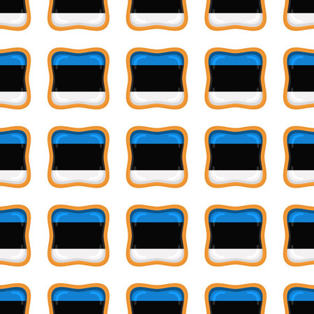 Pattern cookie with flag country Estonia in tasty biscuit, pattern cookie consist of flag country Estonia on natural biscuit, fresh biscuit cookie with flag country Estonia it new pattern sweet foodのイラスト素材