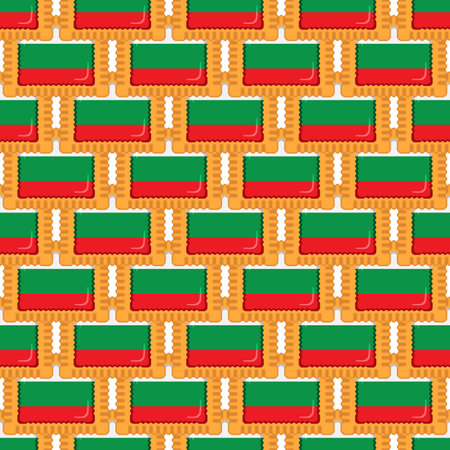 Pattern cookie with flag country Bulgaria in tasty biscuit, pattern cookie consist of flag country Bulgaria on natural biscuit, fresh biscuit cookie with flag country Bulgaria it pattern sweet foodのイラスト素材