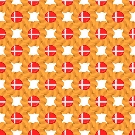 Pattern cookie with flag country Denmark in tasty biscuit, pattern cookie consist of flag country Denmark on natural biscuit, fresh biscuit cookie with flag country Denmark it new pattern sweet foodのイラスト素材