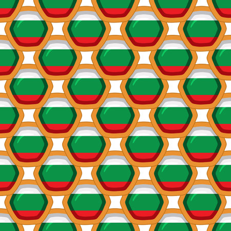 Pattern cookie with flag country Bulgaria in tasty biscuit, pattern cookie consist of flag country Bulgaria on natural biscuit, fresh biscuit cookie with flag country Bulgaria it pattern sweet foodのイラスト素材