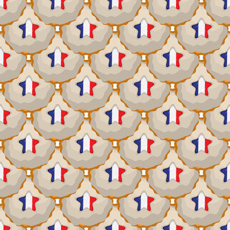 Pattern cookie with flag country France in tasty biscuit, pattern cookie consist of flag country France on natural biscuit, fresh biscuit cookie with flag country France it creative pattern sweet foodのイラスト素材