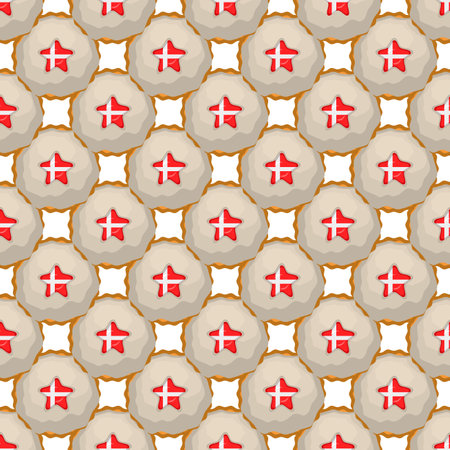 Pattern cookie with flag country Denmark in tasty biscuit, pattern cookie consist of flag country Denmark on natural biscuit, fresh biscuit cookie with flag country Denmark it new pattern sweet foodのイラスト素材