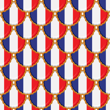 Pattern cookie with flag country France in tasty biscuit, pattern cookie consist of flag country France on natural biscuit, fresh biscuit cookie with flag country France it creative pattern sweet foodのイラスト素材