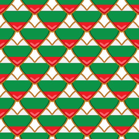 Pattern cookie with flag country Bulgaria in tasty biscuit, pattern cookie consist of flag country Bulgaria on natural biscuit, fresh biscuit cookie with flag country Bulgaria it pattern sweet foodのイラスト素材