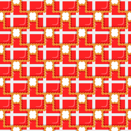 Pattern cookie with flag country Denmark in tasty biscuit, pattern cookie consist of flag country Denmark on natural biscuit, fresh biscuit cookie with flag country Denmark it new pattern sweet foodのイラスト素材