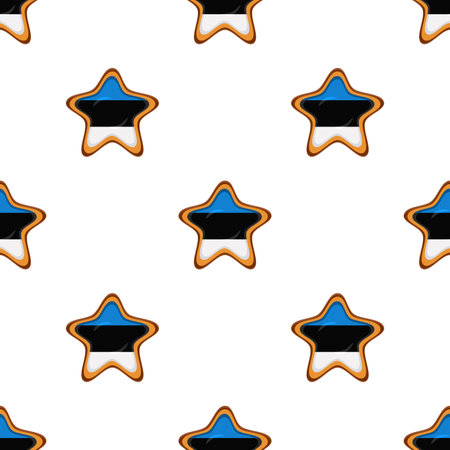 Pattern cookie with flag country Estonia in tasty biscuit, pattern cookie consist of flag country Estonia on natural biscuit, fresh biscuit cookie with flag country Estonia it new pattern sweet foodのイラスト素材