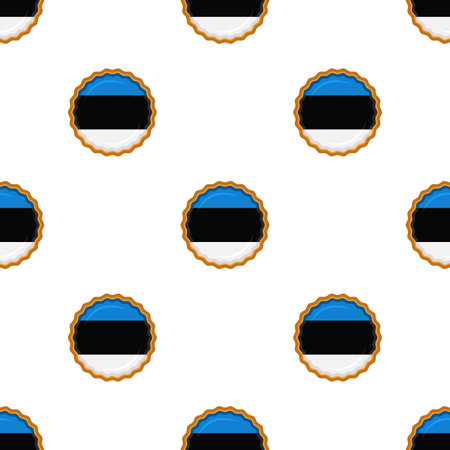 Pattern cookie with flag country Estonia in tasty biscuit, pattern cookie consist of flag country Estonia on natural biscuit, fresh biscuit cookie with flag country Estonia it new pattern sweet foodのイラスト素材