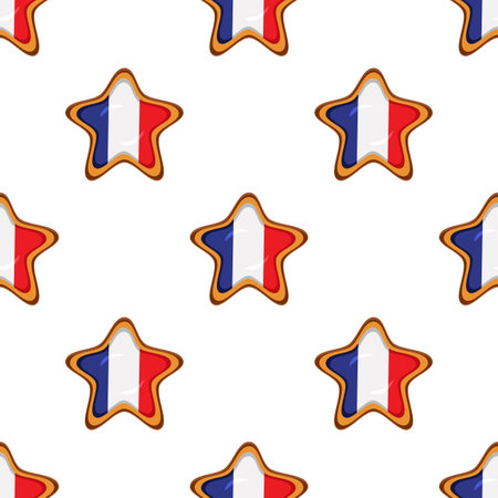 Pattern cookie with flag country France in tasty biscuit, pattern cookie consist of flag country France on natural biscuit, fresh biscuit cookie with flag country France it creative pattern sweet foodのイラスト素材