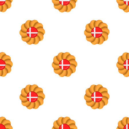Pattern cookie with flag country Denmark in tasty biscuit, pattern cookie consist of flag country Denmark on natural biscuit, fresh biscuit cookie with flag country Denmark it new pattern sweet foodのイラスト素材